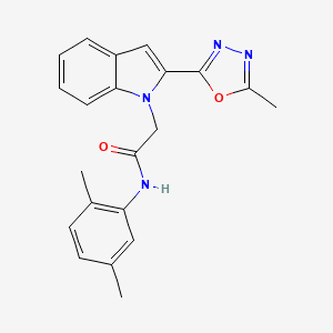 molecular formula C21H20N4O2 B2894859 N-(2,5-二甲基苯基)-2-[2-(5-甲基-1,3,4-恶二唑-2-基)-1H-吲哚-1-基]乙酰胺 CAS No. 923216-15-3