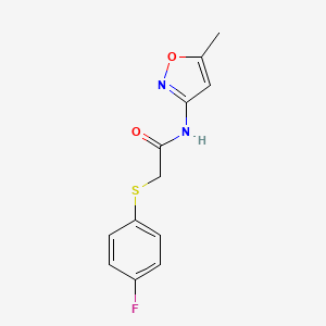 2-(4-fluorophenyl)sulfanyl-N-(5-methyl-1,2-oxazol-3-yl)acetamide