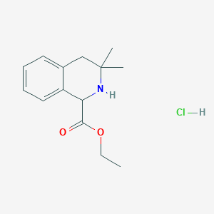 Ethyl 3,3-dimethyl-2,4-dihydro-1H-isoquinoline-1-carboxylate;hydrochloride