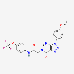 molecular formula C21H17F3N6O4 B2894881 2-(3-(4-乙氧基苯基)-7-氧代-3H-[1,2,3]三唑并[4,5-d]嘧啶-6(7H)-基)-N-(4-(三氟甲氧基)苯基)乙酰胺 CAS No. 896677-99-9