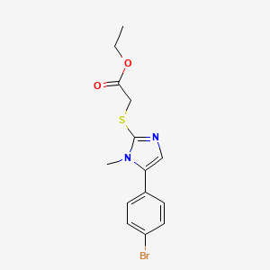 molecular formula C14H15BrN2O2S B2894882 ethyl 2-((5-(4-bromophenyl)-1-methyl-1H-imidazol-2-yl)thio)acetate CAS No. 1207023-49-1