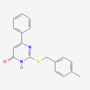 molecular formula C18H16N2OS B2894883 2-((4-甲基苄基)硫代)-6-苯基嘧啶-4(3H)-酮 CAS No. 922629-49-0