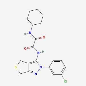 molecular formula C19H21ClN4O2S B2894889 N-[2-(3-chlorophenyl)-2H,4H,6H-thieno[3,4-c]pyrazol-3-yl]-N'-cyclohexylethanediamide CAS No. 900010-80-2