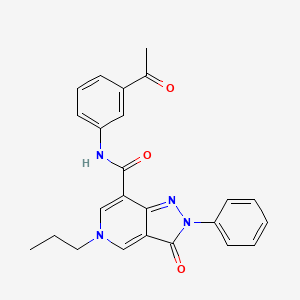 molecular formula C24H22N4O3 B2894898 N-(3-acetylphenyl)-3-oxo-2-phenyl-5-propyl-3,5-dihydro-2H-pyrazolo[4,3-c]pyridine-7-carboxamide CAS No. 923202-30-6