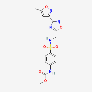 molecular formula C15H15N5O6S B2894899 methyl (4-(N-((3-(5-methylisoxazol-3-yl)-1,2,4-oxadiazol-5-yl)methyl)sulfamoyl)phenyl)carbamate CAS No. 1903848-30-5