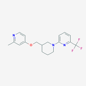 molecular formula C18H20F3N3O B2894903 2-(3-{[(2-Methylpyridin-4-yl)oxy]methyl}piperidin-1-yl)-6-(trifluoromethyl)pyridine CAS No. 2379972-46-8