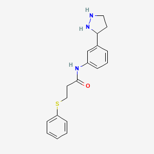 molecular formula C18H17N3OS B2894904 3-(苯硫基)-N-[3-(1H-吡唑-3-基)苯基]丙酰胺 CAS No. 1206991-04-9