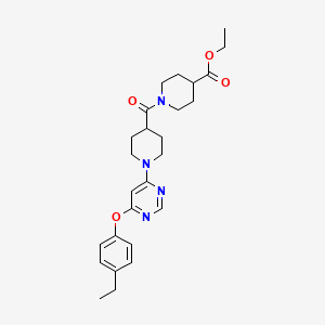 molecular formula C26H34N4O4 B2894907 Ethyl 1-(1-(6-(4-ethylphenoxy)pyrimidin-4-yl)piperidine-4-carbonyl)piperidine-4-carboxylate CAS No. 1116045-06-7
