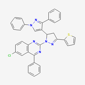 6-Chloro-2-[3-(1,3-diphenylpyrazol-4-yl)-5-thiophen-2-yl-3,4-dihydropyrazol-2-yl]-4-phenylquinazoline