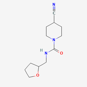 molecular formula C12H19N3O2 B2894914 4-cyano-N-((tetrahydrofuran-2-yl)methyl)piperidine-1-carboxamide CAS No. 2034283-18-4