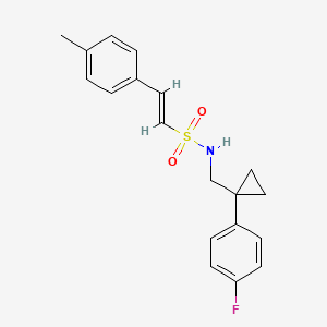 molecular formula C19H20FNO2S B2894916 (E)-N-((1-(4-fluorophenyl)cyclopropyl)methyl)-2-(p-tolyl)ethenesulfonamide CAS No. 1396891-46-5