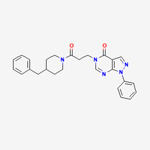 molecular formula C26H27N5O2 B2894919 5-(3-(4-benzylpiperidin-1-yl)-3-oxopropyl)-1-phenyl-1H-pyrazolo[3,4-d]pyrimidin-4(5H)-one CAS No. 946282-78-6