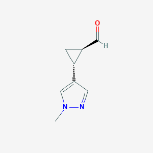 (1R,2R)-2-(1-Methylpyrazol-4-yl)cyclopropane-1-carbaldehyde