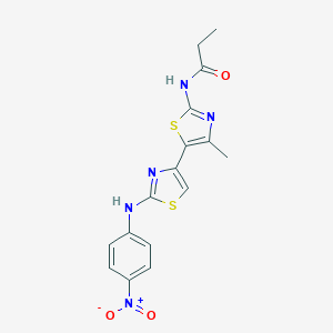 molecular formula C16H15N5O3S2 B289493 N-{4'-methyl-2-[(4-nitrophenyl)amino]-4,5'-bi-1,3-thiazol-2'-yl}propanamide 