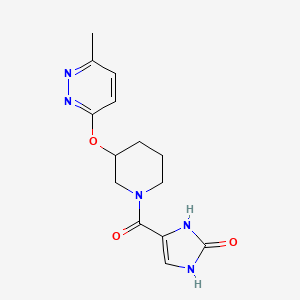 molecular formula C14H17N5O3 B2894930 4-(3-((6-methylpyridazin-3-yl)oxy)piperidine-1-carbonyl)-1H-imidazol-2(3H)-one CAS No. 2034439-37-5
