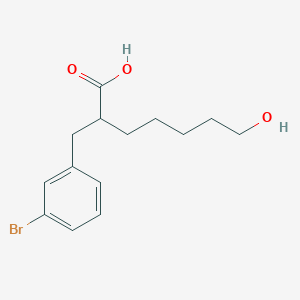 molecular formula C14H19BrO3 B2894934 2-[(3-溴苯基)甲基]-7-羟基庚酸 CAS No. 1505000-71-4