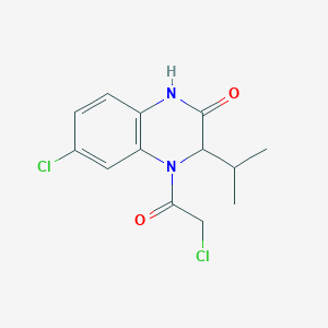 6-Chloro-4-(2-chloroacetyl)-3-propan-2-yl-1,3-dihydroquinoxalin-2-one