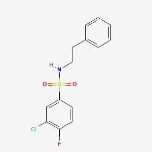 molecular formula C14H13ClFNO2S B2894941 3-chloro-4-fluoro-N-phenethylbenzenesulfonamide CAS No. 613657-28-6