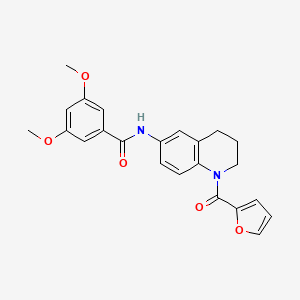 molecular formula C23H22N2O5 B2894949 N-[1-(furan-2-carbonyl)-3,4-dihydro-2H-quinolin-6-yl]-3,5-dimethoxybenzamide CAS No. 1005298-29-2