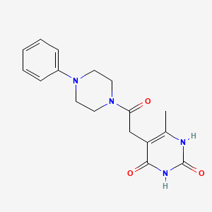 molecular formula C17H20N4O3 B2894950 6-甲基-5-(2-氧代-2-(4-苯基哌嗪-1-基)乙基)嘧啶-2,4(1H,3H)-二酮 CAS No. 1170477-41-4