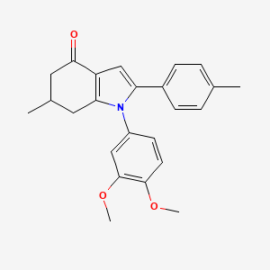 molecular formula C24H25NO3 B2894951 1-(3,4-dimethoxyphenyl)-6-methyl-2-(4-methylphenyl)-4,5,6,7-tetrahydro-1H-indol-4-one CAS No. 1119392-10-7