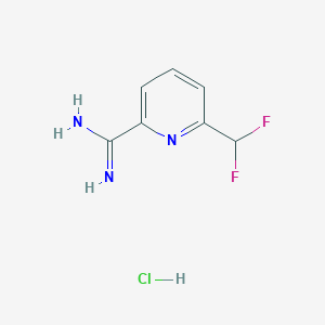 molecular formula C7H8ClF2N3 B2894958 6-(二氟甲基)吡啶-2-甲酰胺;盐酸盐 CAS No. 2402830-25-3