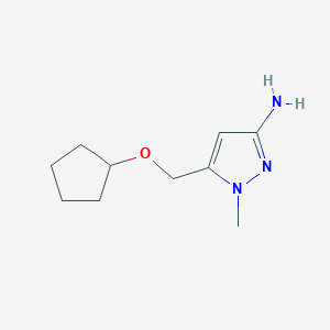 molecular formula C10H17N3O B2894959 5-[(cyclopentyloxy)methyl]-1-methyl-1H-pyrazol-3-amine CAS No. 1855937-82-4