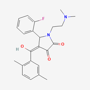 molecular formula C23H25FN2O3 B2894968 1-(2-(二甲氨基)乙基)-4-(2,5-二甲基苯甲酰)-5-(2-氟苯基)-3-羟基-1H-吡咯-2(5H)-酮 CAS No. 537685-84-0