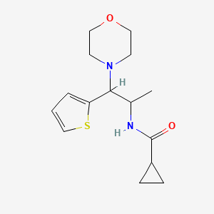 molecular formula C15H22N2O2S B2894972 N-(1-吗啉-1-(噻吩-2-基)丙-2-基)环丙烷甲酰胺 CAS No. 863017-18-9