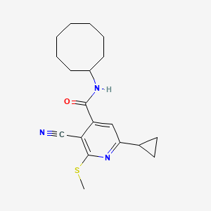 molecular formula C19H25N3OS B2894978 3-cyano-N-cyclooctyl-6-cyclopropyl-2-(methylsulfanyl)pyridine-4-carboxamide CAS No. 1797751-19-9
