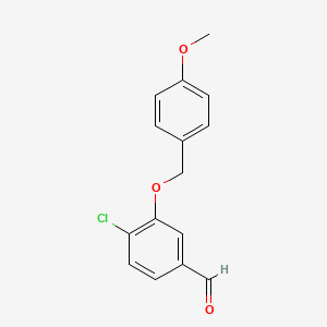 molecular formula C15H13ClO3 B2894979 4-Chloro-3-[(4-methoxyphenyl)methoxy]benzaldehyde CAS No. 2055119-05-4