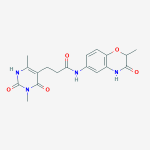3-(3,6-dimethyl-2,4-dioxo-1,2,3,4-tetrahydropyrimidin-5-yl)-N-(2-methyl-3-oxo-3,4-dihydro-2H-benzo[b][1,4]oxazin-6-yl)propanamide