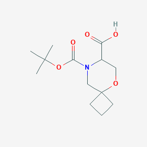 molecular formula C13H21NO5 B2894981 8-[(2-Methylpropan-2-yl)oxycarbonyl]-5-oxa-8-azaspiro[3.5]nonane-7-carboxylic acid CAS No. 2416235-83-9