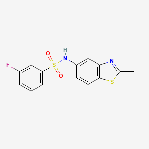 molecular formula C14H11FN2O2S2 B2894983 3-fluoro-N-(2-methyl-1,3-benzothiazol-5-yl)benzenesulfonamide CAS No. 670272-63-6