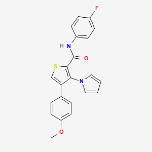 N-(4-fluorophenyl)-4-(4-methoxyphenyl)-3-(1H-pyrrol-1-yl)thiophene-2-carboxamide