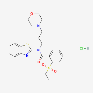 molecular formula C25H32ClN3O4S2 B2894991 N-(4,7-二甲基苯并[d]噻唑-2-基)-2-(乙基磺酰基)-N-(3-吗啉丙基)苯甲酰胺盐酸盐 CAS No. 1217049-10-9