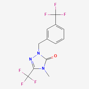 molecular formula C12H9F6N3O B2894992 4-甲基-3-(三氟甲基)-1-(3-(三氟甲基)苄基)-1H-1,2,4-三唑-5(4H)-酮 CAS No. 1421517-07-8