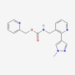 molecular formula C17H17N5O2 B2894997 pyridin-2-ylmethyl ((2-(1-methyl-1H-pyrazol-4-yl)pyridin-3-yl)methyl)carbamate CAS No. 2034610-42-7