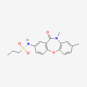 molecular formula C18H20N2O4S B2895000 N-(8,10-二甲基-11-氧代-10,11-二氢二苯并[b,f][1,4]恶杂环庚-2-基)丙烷-1-磺酰胺 CAS No. 922094-56-2