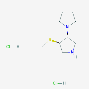 molecular formula C9H20Cl2N2S B2895003 (3R,4R)-3-Methylsulfanyl-4-pyrrolidin-1-ylpyrrolidine;dihydrochloride CAS No. 2361609-44-9