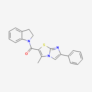 molecular formula C21H17N3OS B2895005 Indolin-1-yl(3-methyl-6-phenylimidazo[2,1-b]thiazol-2-yl)methanone CAS No. 852132-81-1