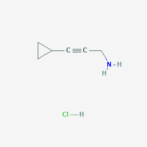molecular formula C6H10ClN B2895007 3-环丙基丙-2-炔-1-胺盐酸盐 CAS No. 1610970-44-9