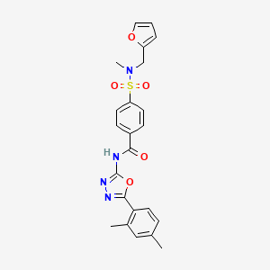 molecular formula C23H22N4O5S B2895017 N-(5-(2,4-二甲苯基)-1,3,4-恶二唑-2-基)-4-(N-(呋喃-2-基甲基)-N-甲基氨磺酰)苯甲酰胺 CAS No. 899735-21-8