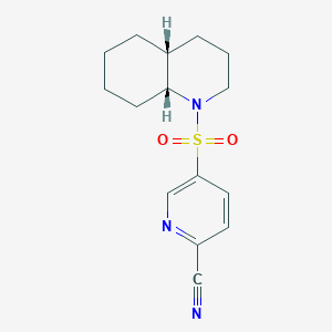 molecular formula C15H19N3O2S B2895020 5-[(4aR,8aR)-decahydroquinoline-1-sulfonyl]pyridine-2-carbonitrile CAS No. 1808340-33-1