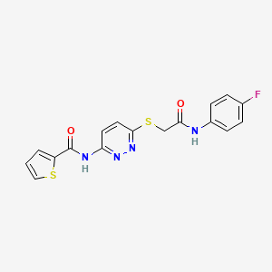 N-(6-((2-((4-fluorophenyl)amino)-2-oxoethyl)thio)pyridazin-3-yl)thiophene-2-carboxamide
