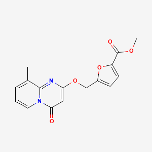 molecular formula C16H14N2O5 B2895025 methyl 5-(((9-methyl-4-oxo-4H-pyrido[1,2-a]pyrimidin-2-yl)oxy)methyl)furan-2-carboxylate CAS No. 1171542-82-7