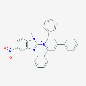 molecular formula C31H23N4O2+ B289503 1-(1-methyl-5-nitro-1H-benzimidazol-2-yl)-2,4,6-triphenylpyridinium 
