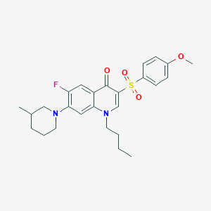molecular formula C26H31FN2O4S B2895039 1-丁基-6-氟-3-((4-甲氧苯基)磺酰基)-7-(3-甲基哌啶-1-基)喹啉-4(1H)-酮 CAS No. 892774-25-3