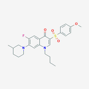 molecular formula C26H31FN2O4S B2895039 1-butyl-6-fluoro-3-(4-methoxybenzenesulfonyl)-7-(3-methylpiperidin-1-yl)-1,4-dihydroquinolin-4-one CAS No. 892774-25-3