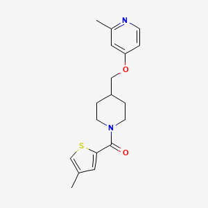 molecular formula C18H22N2O2S B2895043 [4-[(2-Methylpyridin-4-yl)oxymethyl]piperidin-1-yl]-(4-methylthiophen-2-yl)methanone CAS No. 2379976-06-2